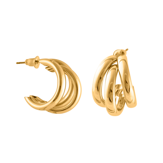 Gisele Tubular Plated Brass Earrings