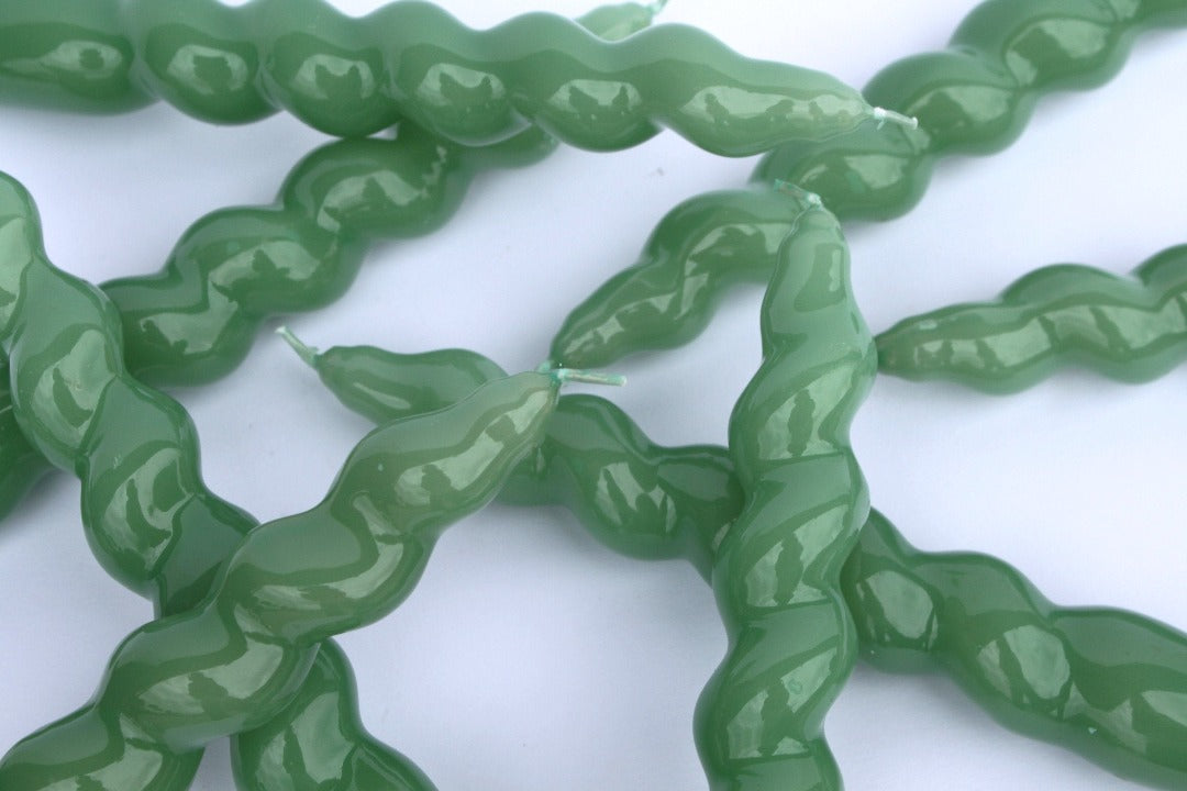 Spiral Taper Candles - 3 Pack - Sage