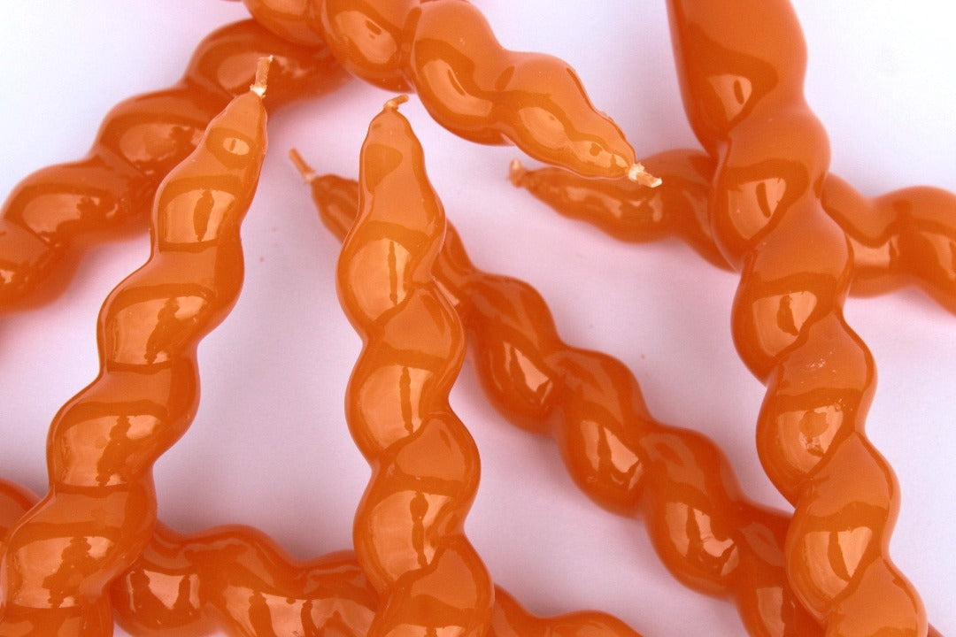 Spiral Taper Candles - 3 Pack - Tangerine