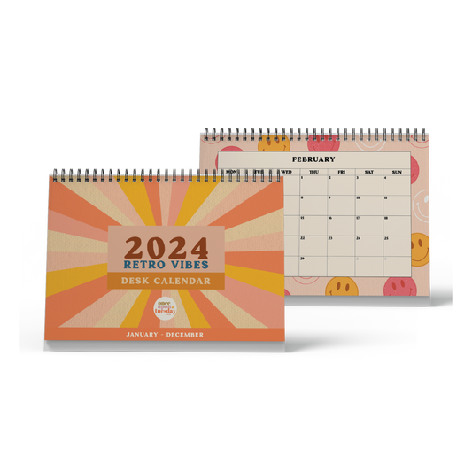 2024 Desk Calendar - Retro Vibes