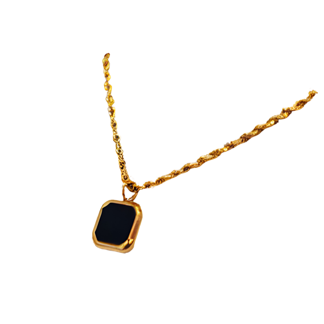 Gold Rope Chain Pendant Necklace, Waterproof