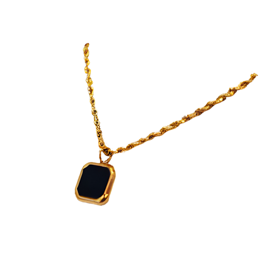 Gold Rope Chain Pendant Necklace, Waterproof