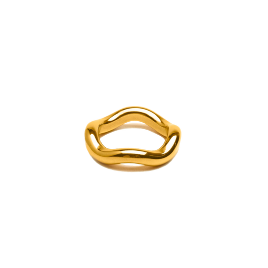 Gold Irregular Band Ring, Waterproof