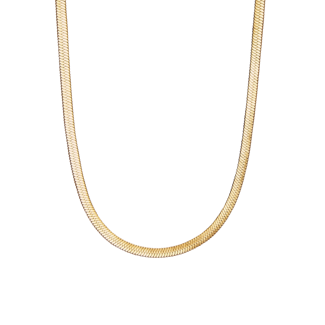 Snake Chain Choker Necklace, Waterproof - Gold