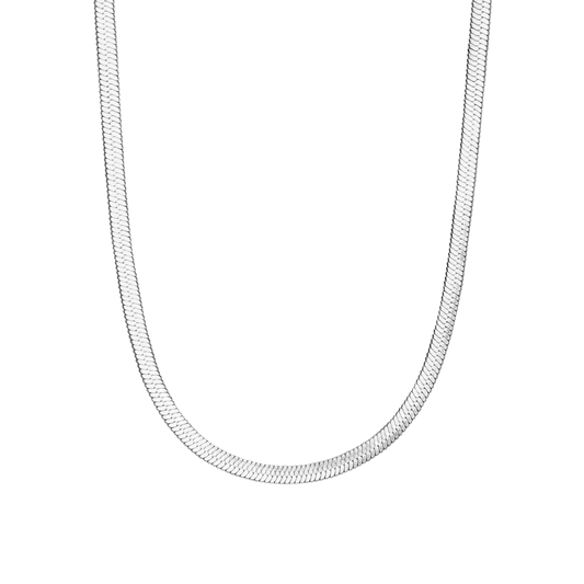Silver Snake Chain Choker Necklace, Waterproof