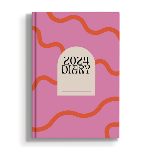 2024 Hardback Diary - Pink & Red