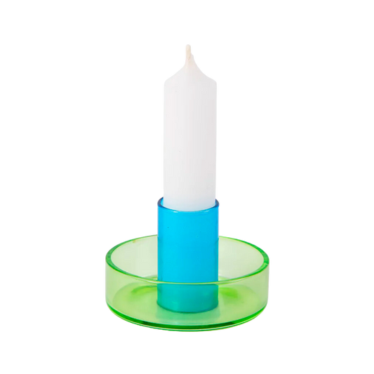 Duo Tone Glass Candle Holder