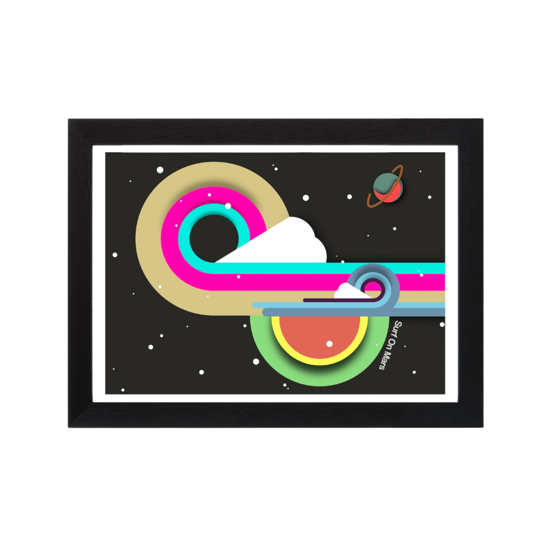 Surf On Mars Print - Light A3