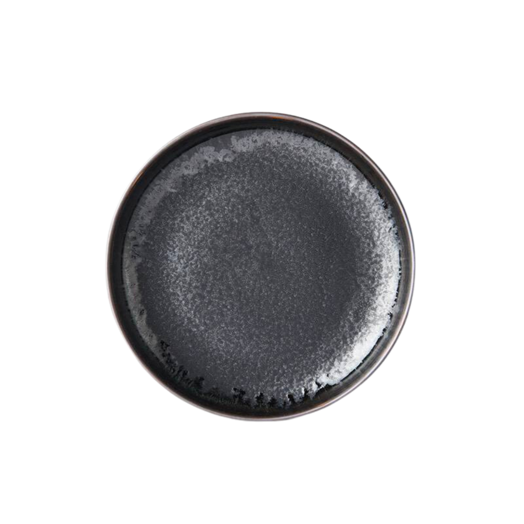 Matte Black High Rim Plate With Shiny Edge