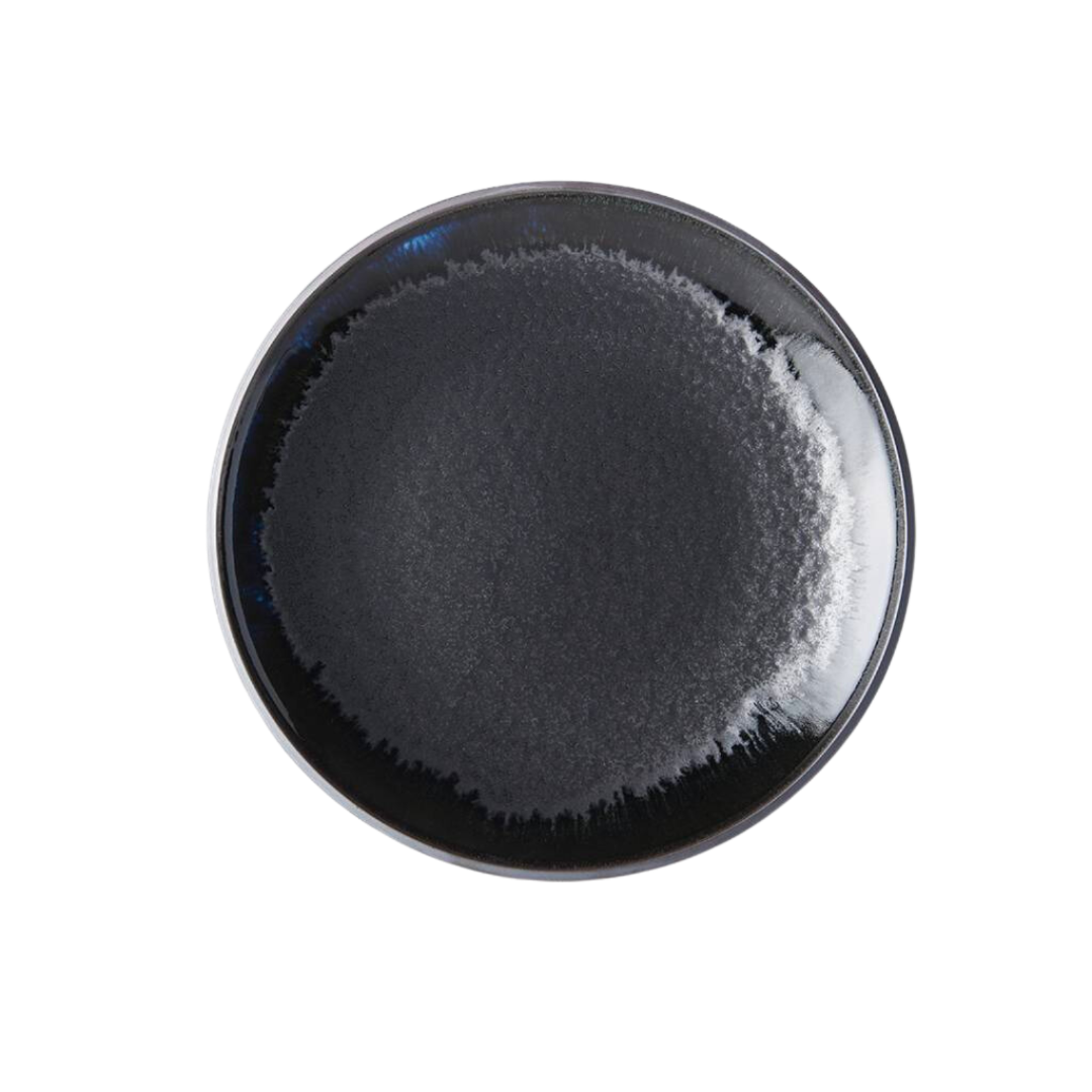 Matte Black Dinner Plate With Shiny Edge