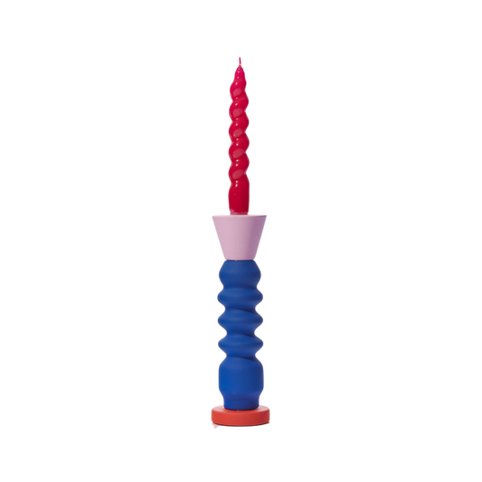 Stacks – Cobalt Tall Candlestick Holder